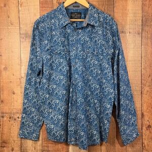 Cody James Western Paisley Snap Shirt Mens XL Blue Long Sleeve Cowboy Rodeo